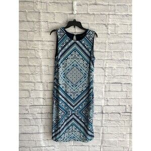 White House Black Market Women’s Boho Print Stretch Sheath Dress Size Large